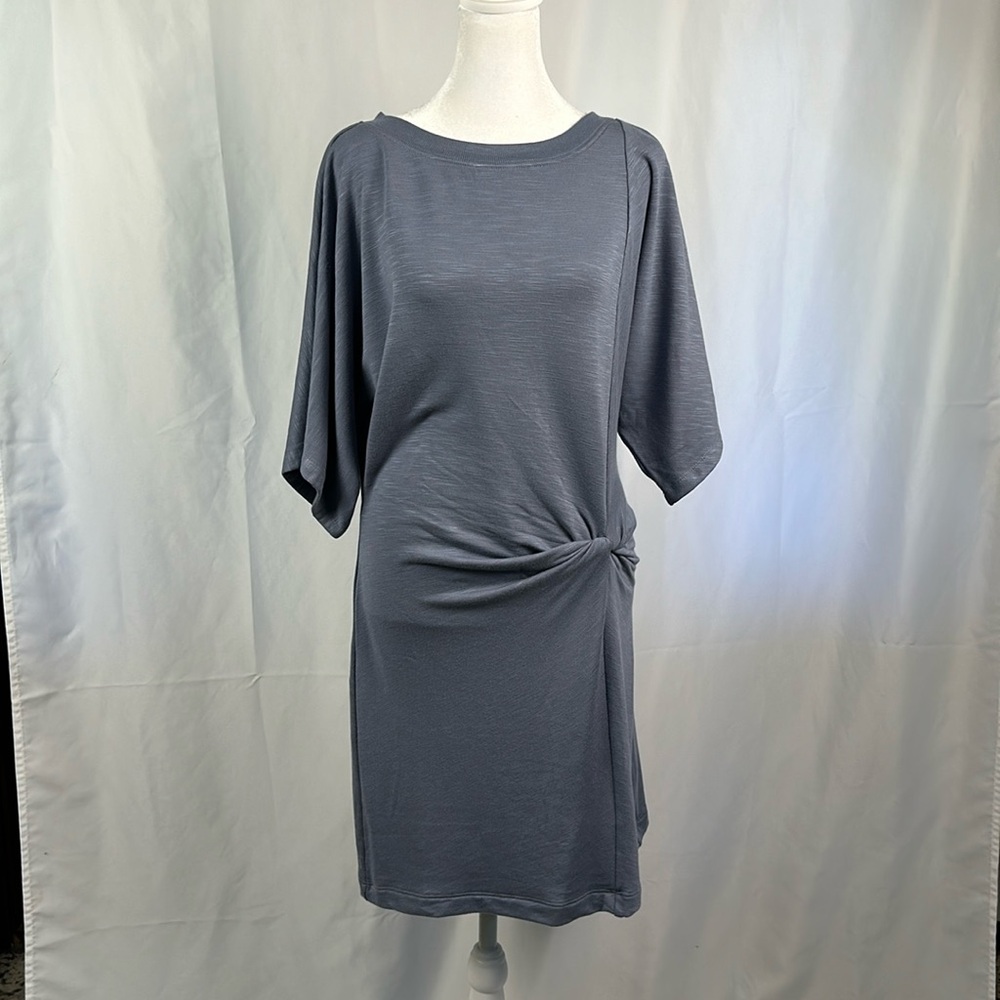 Daily Practice by Anthropologie Side-Twist Tee Dress NWT FOLKSTONE GREY
